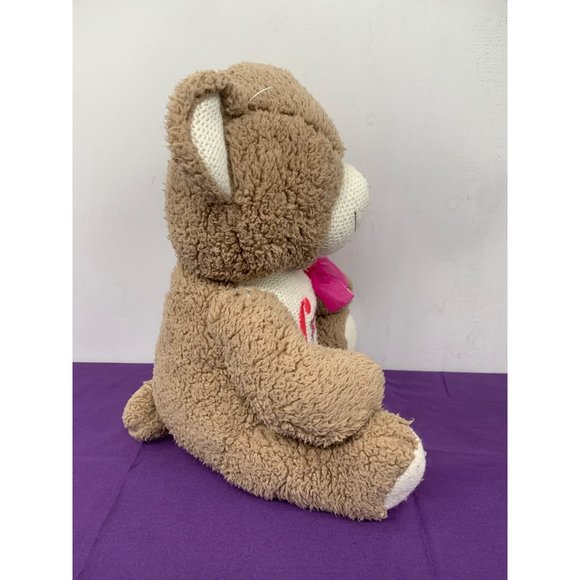 Dandy Brown Bear Love Mom Embroidered Knit Accent Pink Bow 2015 - Picture 4 of 12